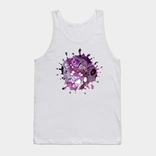 Purple Acrylic Pour Painting Tank Top